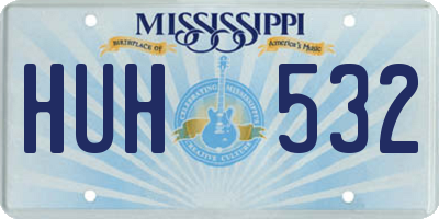 MS license plate HUH532