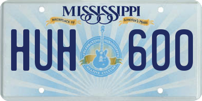 MS license plate HUH600