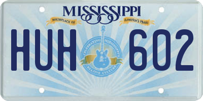 MS license plate HUH602