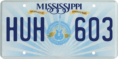 MS license plate HUH603