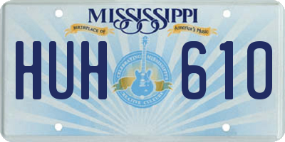 MS license plate HUH610