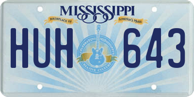 MS license plate HUH643