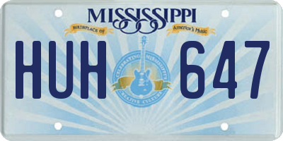 MS license plate HUH647