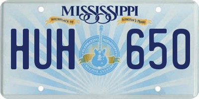 MS license plate HUH650