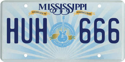 MS license plate HUH666