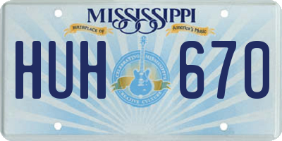 MS license plate HUH670