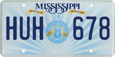 MS license plate HUH678