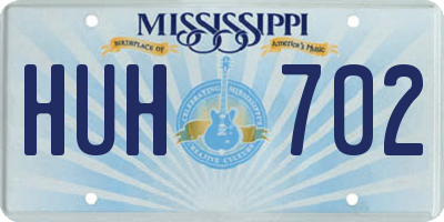 MS license plate HUH702