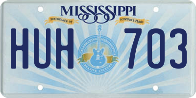 MS license plate HUH703