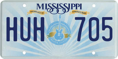 MS license plate HUH705