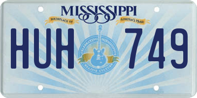 MS license plate HUH749