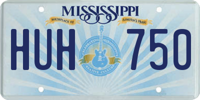 MS license plate HUH750