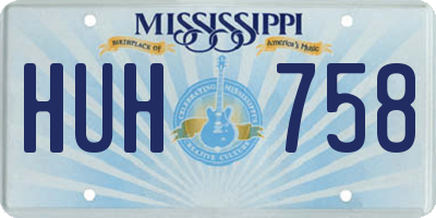 MS license plate HUH758