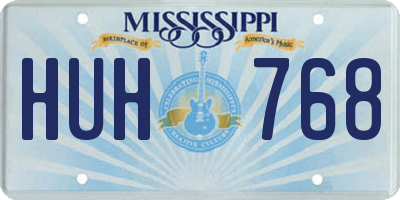 MS license plate HUH768