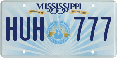MS license plate HUH777