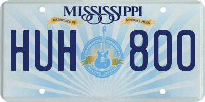 MS license plate HUH800