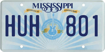 MS license plate HUH801