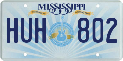 MS license plate HUH802