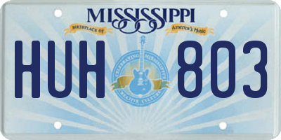 MS license plate HUH803