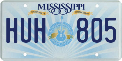 MS license plate HUH805