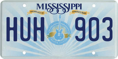 MS license plate HUH903