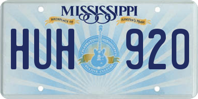MS license plate HUH920