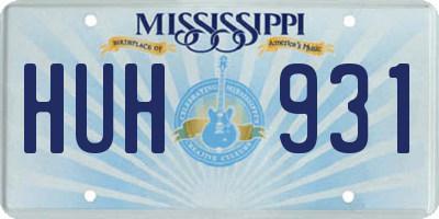 MS license plate HUH931