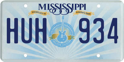 MS license plate HUH934