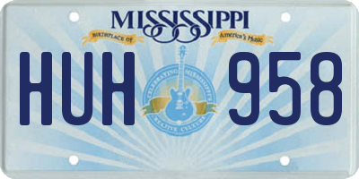 MS license plate HUH958