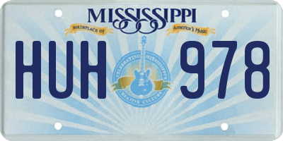MS license plate HUH978