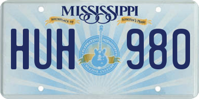 MS license plate HUH980