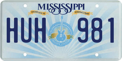 MS license plate HUH981