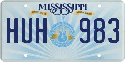 MS license plate HUH983