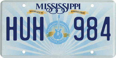 MS license plate HUH984