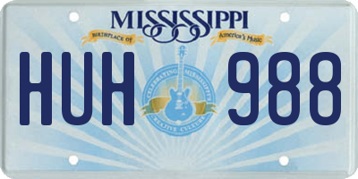 MS license plate HUH988