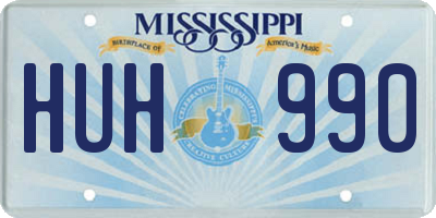 MS license plate HUH990
