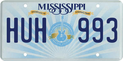 MS license plate HUH993