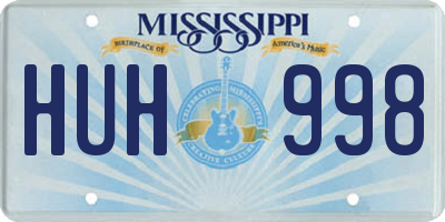 MS license plate HUH998