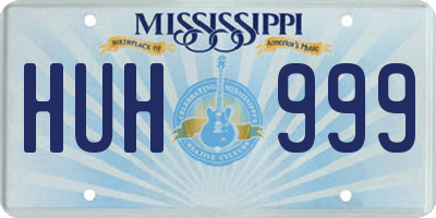 MS license plate HUH999