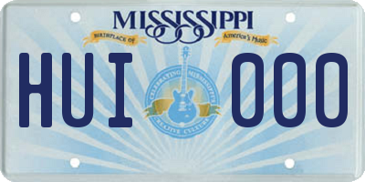 MS license plate HUI000