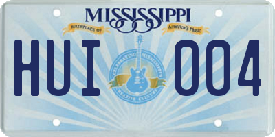 MS license plate HUI004