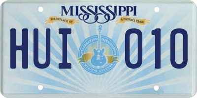 MS license plate HUI010