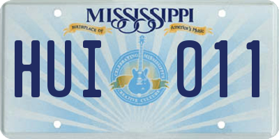 MS license plate HUI011