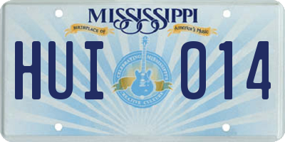 MS license plate HUI014