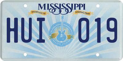 MS license plate HUI019
