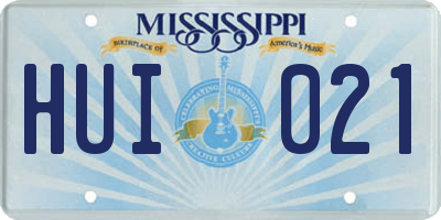MS license plate HUI021