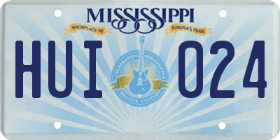 MS license plate HUI024