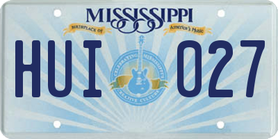 MS license plate HUI027