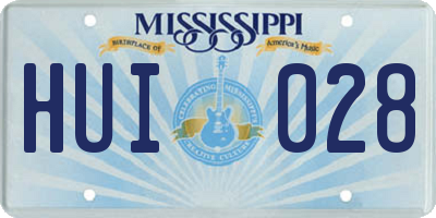 MS license plate HUI028