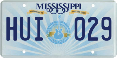 MS license plate HUI029